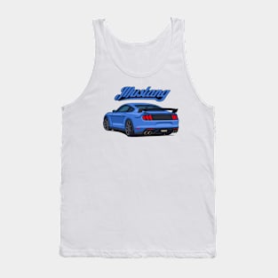 Rear Car Mustang blue Tank Top